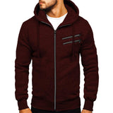 Men's Casual Hooded Fleece Long Sleeve Zipper Jacket 75071283M