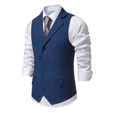 Men's Vintage Lapel Single Breasted Suit Vest (Shirt and Tie Excluded) 77133391M
