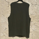Men's Casual Solid Color Round Neck Loose Vest Elastic Waist Shorts Set 89612041M