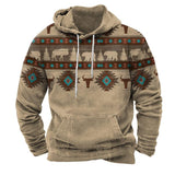 Men's Retro Print Street Hoodie 19511736U