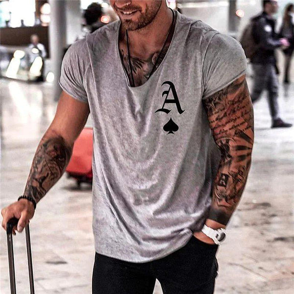 Men's Casual Letter Print Round Neck Short-Sleeved T-Shirt 67440968Y