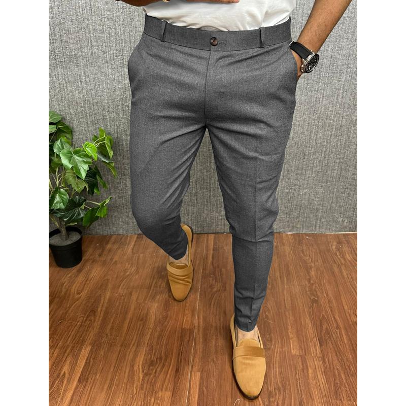 Men's Solid Color Casual Slim Straight Pants 60068755Y