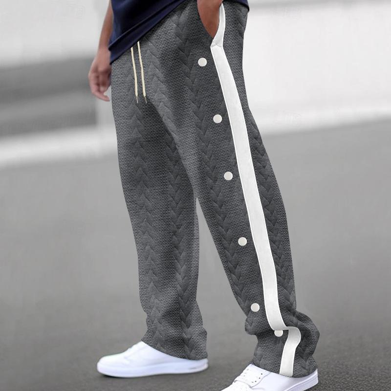 Men's Textured Jacquard Trousers Loose Sweatpants 09302280Y