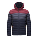 Men's Casual Contrast Color Patchwork Hooded Warm Zipper Padded Jacket 23417716M