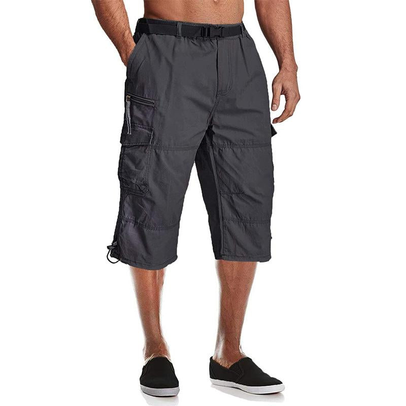 Men's Casual Multi-Pocket Cropped Cargo Pants 28424239Y