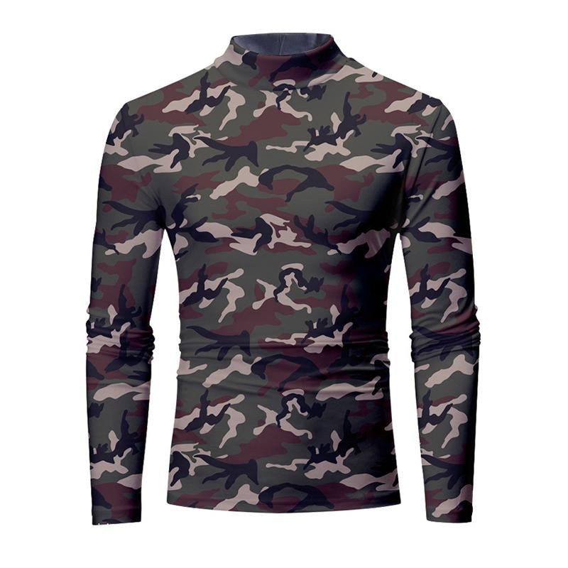 Men's Printed Crew Neck Long Sleeve T-Shirt 75682084X