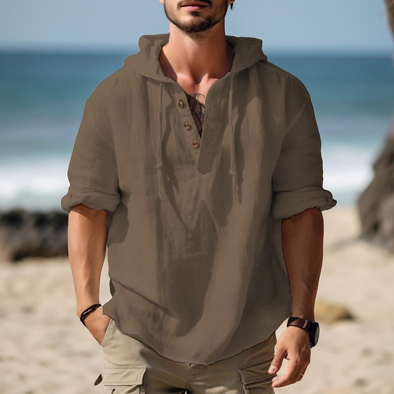 Sweat à capuche à manches longues de couleur unie pour hommes 73000430X