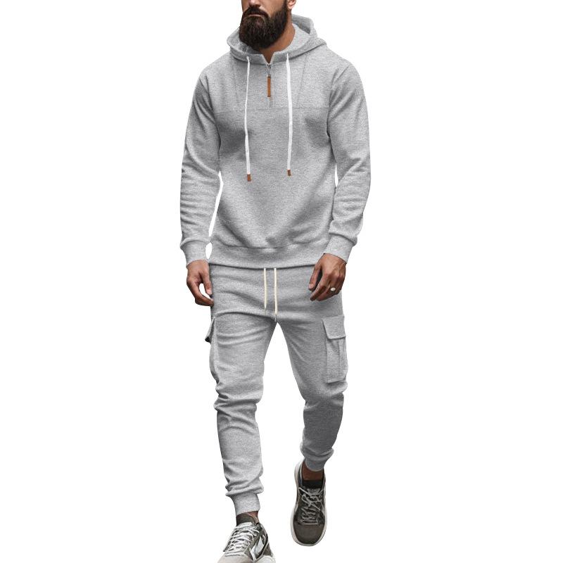 Men's Loose Sports Hooded Sweatshirt and Pants Set 40057919Y