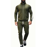 Men's Colorblock Stand Collar Long Sleeve Zipper Jacket Trousers Sports Casual Set 55954986Z