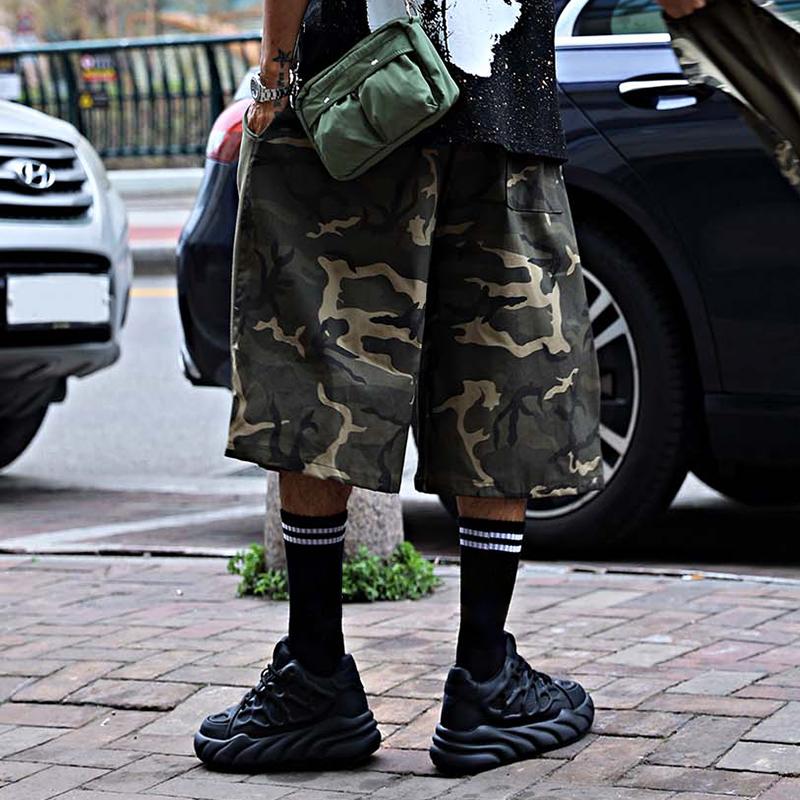 Men's Casual Camouflage Patchwork Sports Cropped Pants 55792792TO