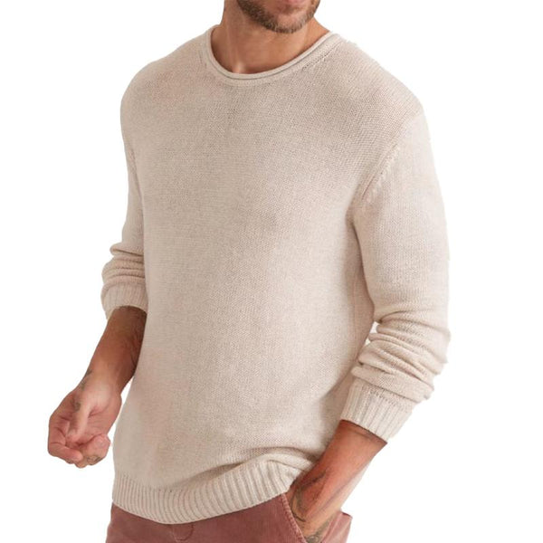 Men's Round Neck Loose Solid Color Sweater 71484265X