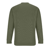 Men's Loose Crew Neck Waffle Henley Sweatshirt 92516898X