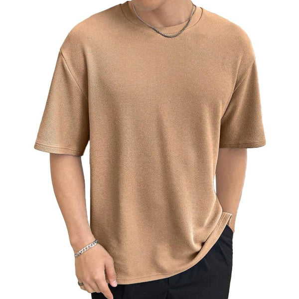 Men's Casual Solid Color Round Neck Short Sleeve T-Shirt 91061023M