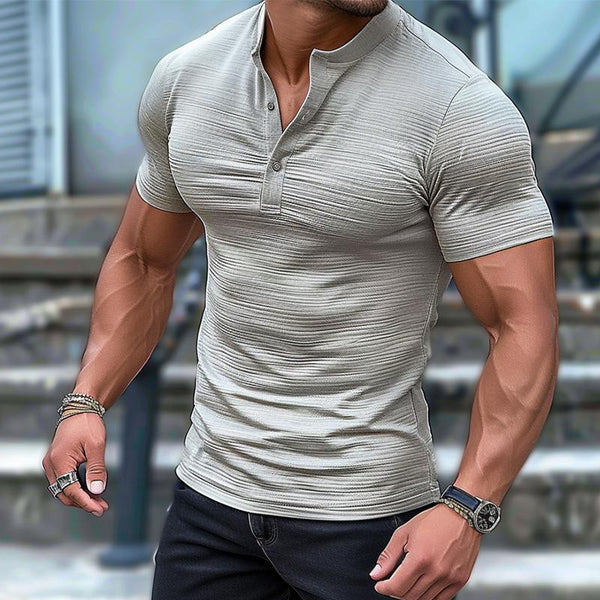 Men's Casual Solid Color Short-sleeved T-shirt 58963278TO