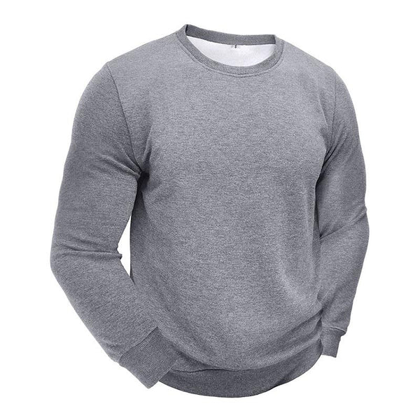 Men's Casual Outdoor Round Neck Fleece Warm Long-Sleeved Sweatshirt 55766743M