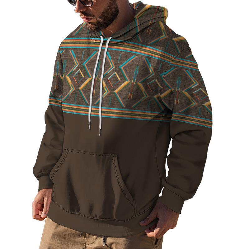 Men's Printed Casual Outdoor Hoodie Sweatshirt 03132284X