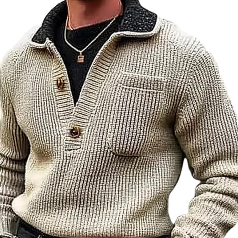 Men's Button Lapel Sweater 35198178U