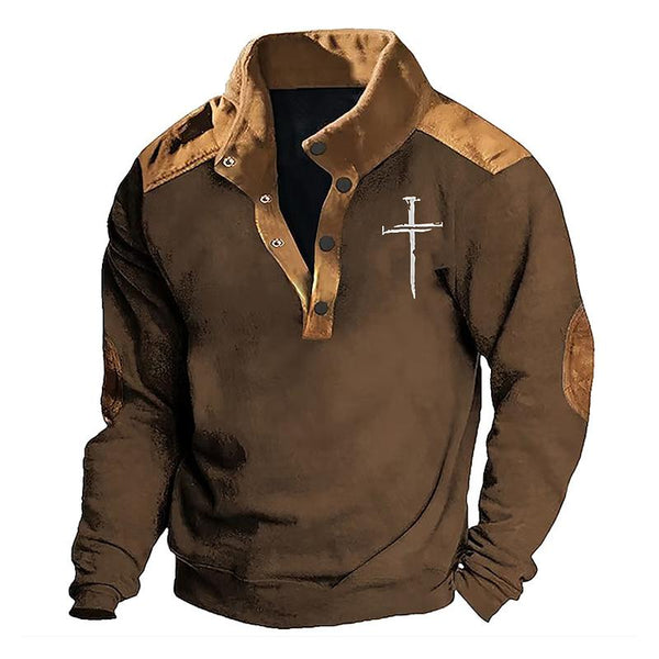 Men's Outdoor Sports Long-sleeved Stand Collar Sweatshirt 18092782X