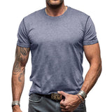 Men's Contrast Color Round Neck Short Sleeve T-Shirt 43959046Y