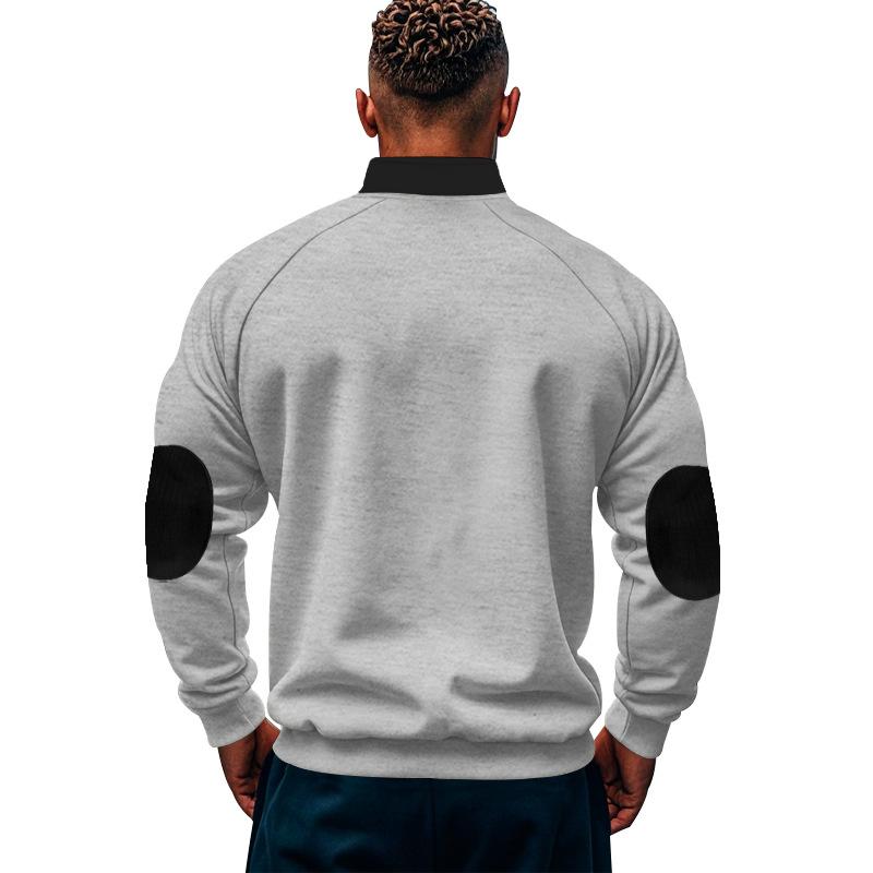 Men's Colorblock Zipper Stand Collar Long Sleeve Sweatshirt 65746116Z