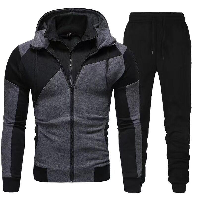 Conjunto de sudadera y pantalón deportivo informal de doble capa para hombre 40965202F