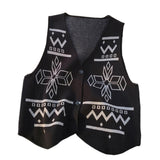 Men's Vintage Ethnic Jacquard Knit Vest 90241311Y