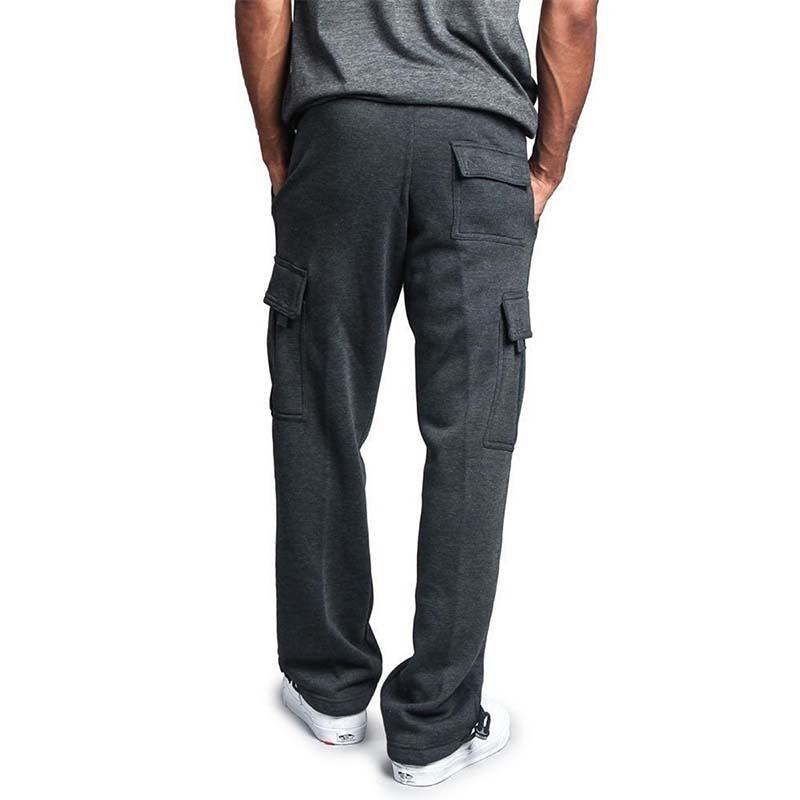 Men's Classic Retro Casual Cuffed Multi-Pocket Sweatpants 05037699K