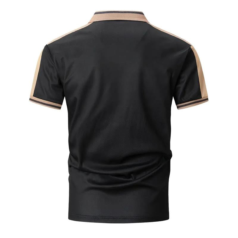 Men's Casual Printed Lapel Short Sleeve Polo Shirt 32765647X