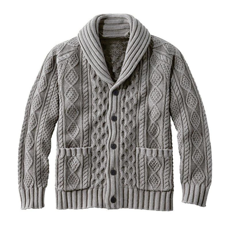 Men's Knitted Jacquard Retro Casual Cardigan Jacket 49310806X