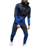 Men's Ombre Printed Long Sleeve Pant Zipper Hoodie Set 50136276X