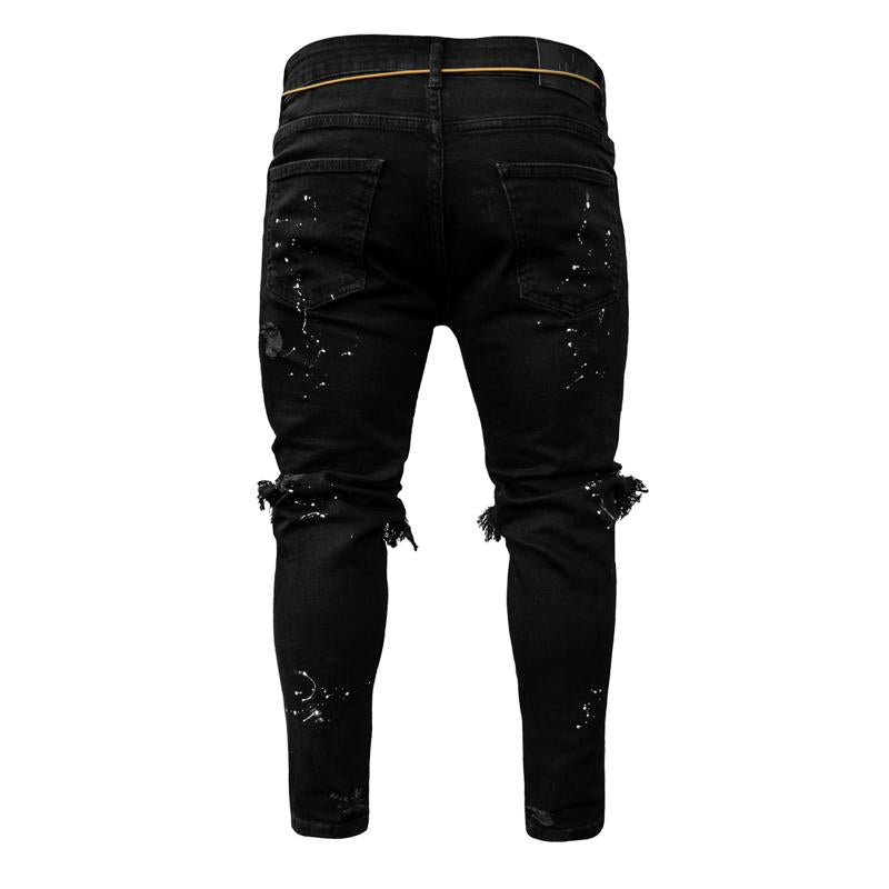 Jean skinny déchiré coupe slim pour homme 55776731U