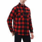 Men's Casual Flannel Check Double Breast Pocket Long Sleeve Shirt 40632384Y