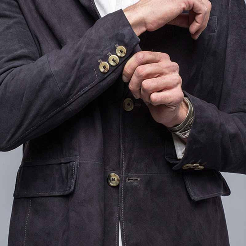 Blazer de gamuza con solapa lisa para hombre 95284392X