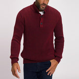 Men's Casual Stand Collar Button Loose Pullover Knitted Sweater 05609416M