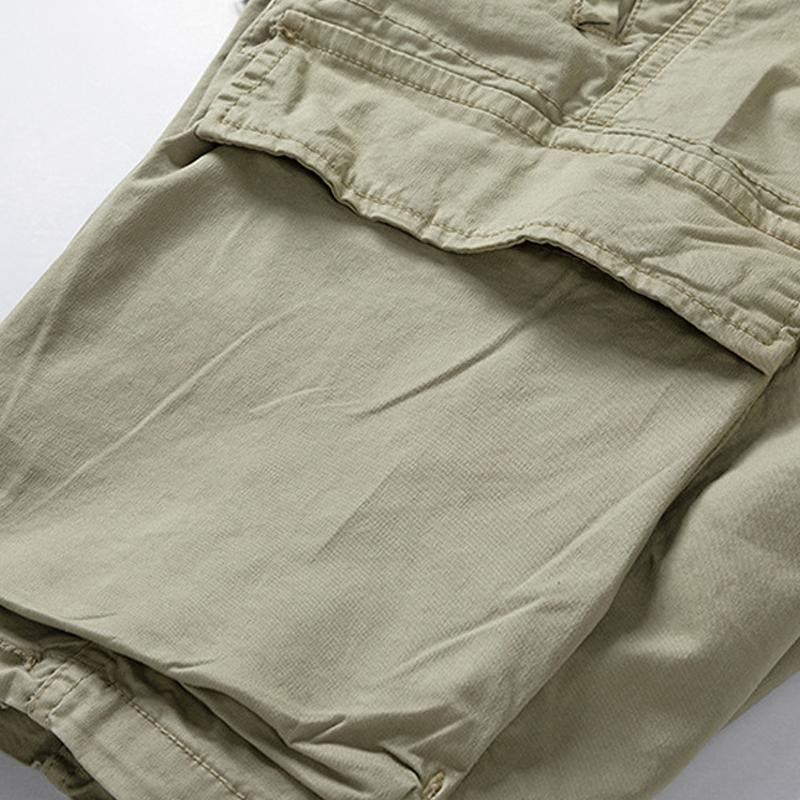 Men's Casual Cotton Elastic Waist Loose Cargo Shorts 83828927M