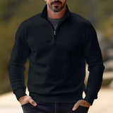 Men's Solid Color Knitted Half-Zip Stand Collar Bottoming Sweater 12585069X
