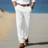 Men's Casual Linen Straight Thin Breathable Suit Pants 68127298M