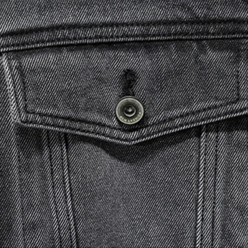 Men's Vintage Washed Loose Oversized Lapel Embroidered Denim Jacket 62652410M