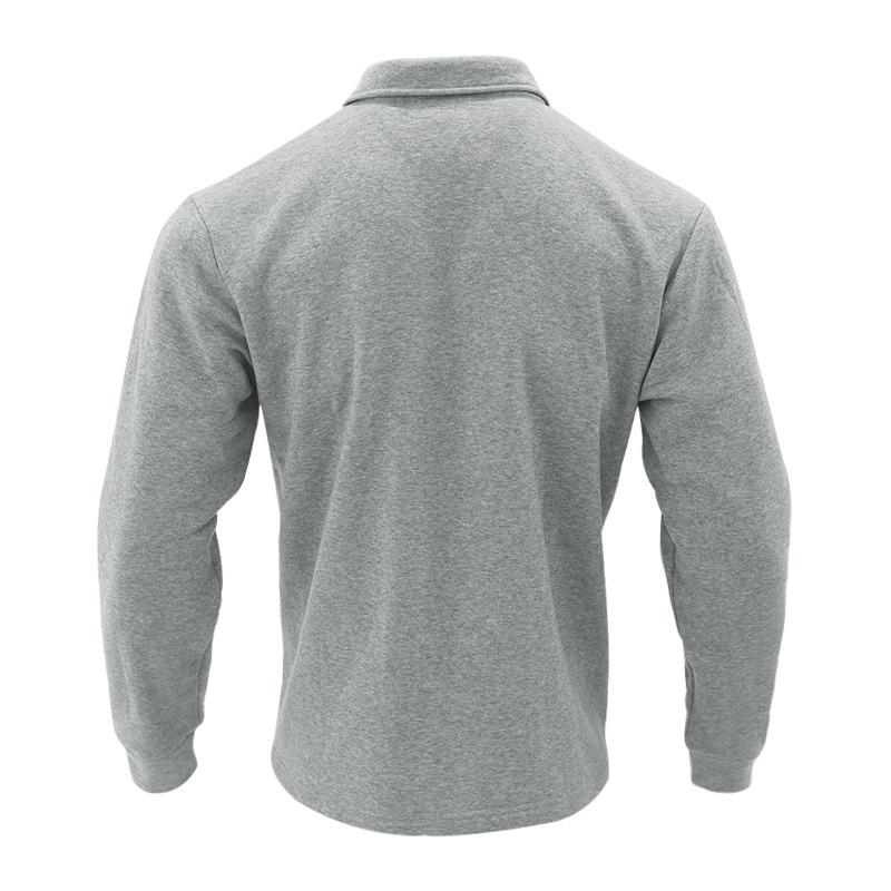Men's Casual Solid Color Fleece Lapel Single-Breasted Slim Long-Sleeved Shirt 93252403M