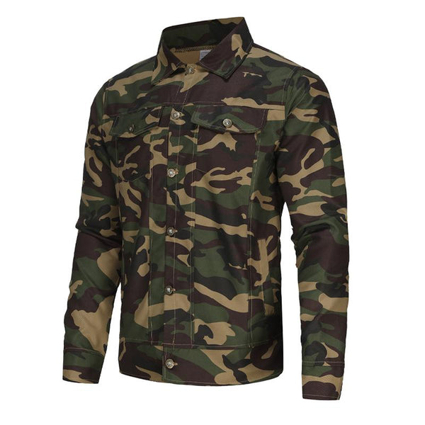 Men's Camouflage Wear-resistant Outdoor Lapel Jacket 25403093X