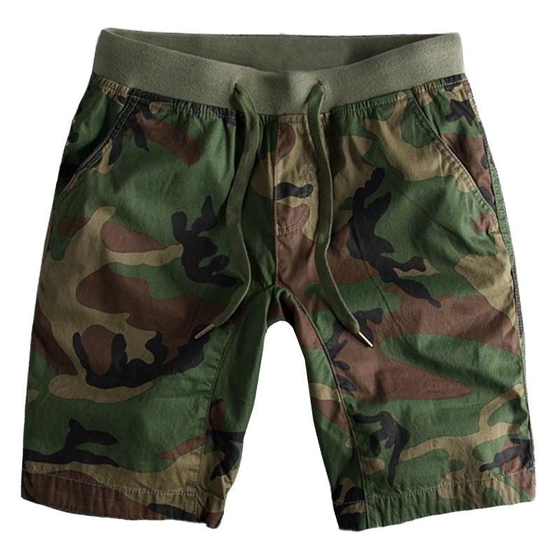 Men's Vintage Washed Distressed Cotton Camouflage Shorts 69047881M