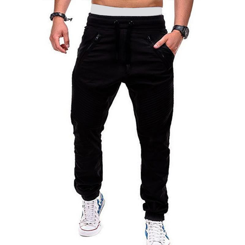 Men's Casual Lace-up Elastic Waist Loose Sweat Pants 27096396M