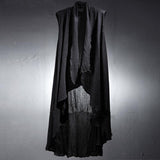 Men's Loose Solid Color Pleated Cape Sleeveless Vest 57876857Y