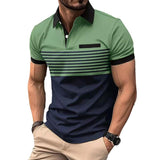 Men's Casual Sports Short-sleeved Lapel Polo Shirt 17182855X
