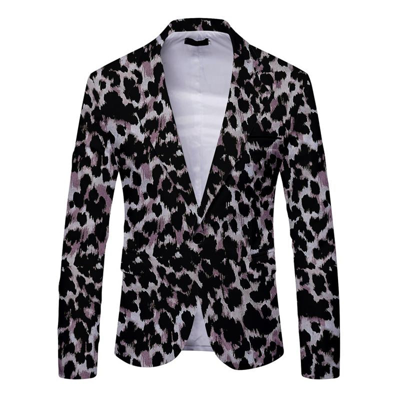 Men's Leopard Print Single Button Blazer 98661062X