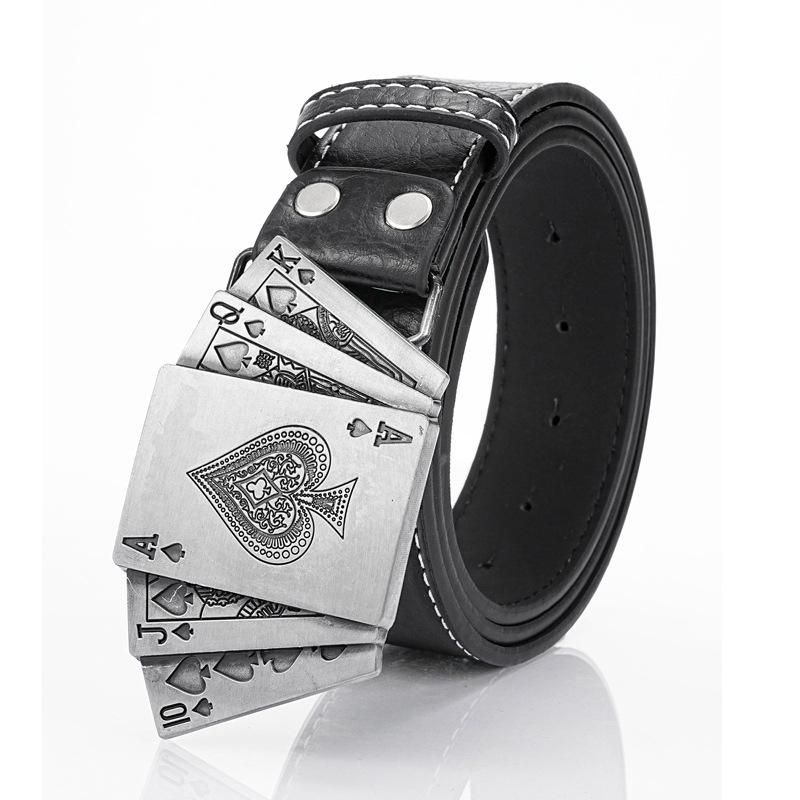 Ceinture de cartes à jouer de style punk pour hommes 97391757K