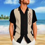 Men's Casual Printed Cuban Collar Short Sleeve Shirt 18440425Y