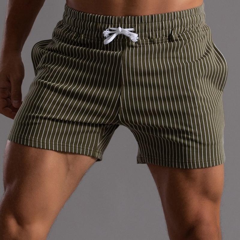 Men's Casual Striped Cotton Shorts 88170633Y