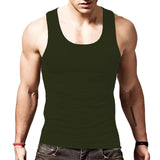 Men's Casual Cotton Blend U-Neck Slim Fit Tank Top 01092527M