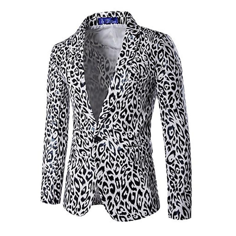 Men's Leopard Print Single Button Blazer 98661062X